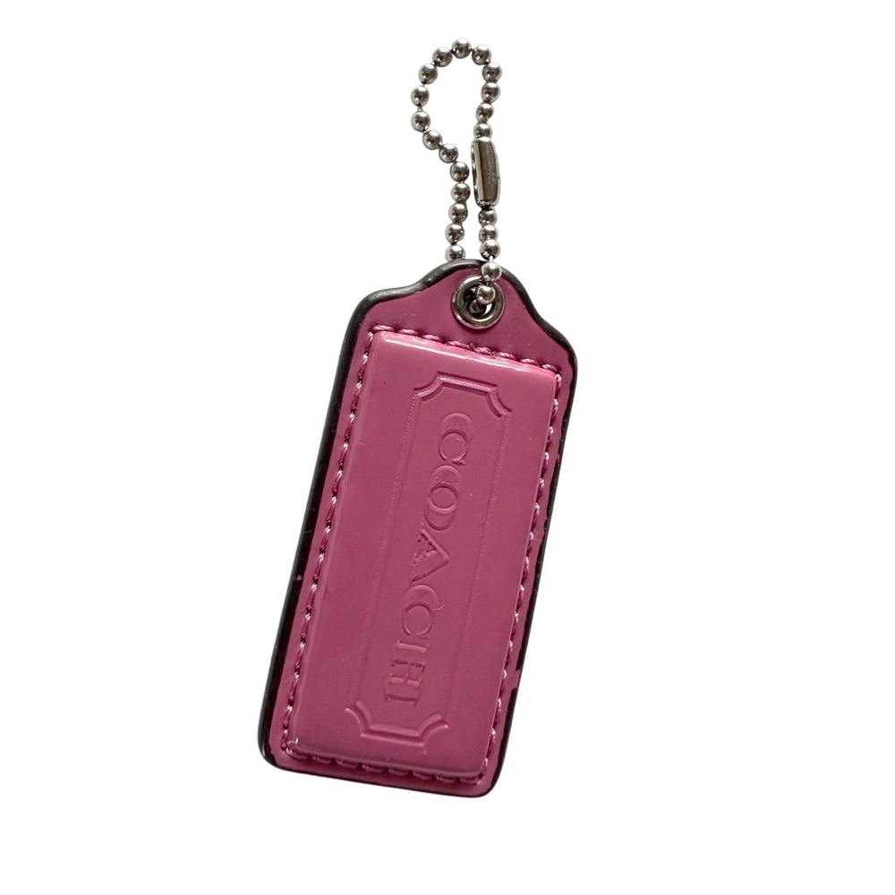 Coach 2" Patent Leather Hangtag Pink